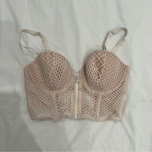 VS white/tan corset bra
